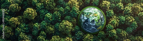 Planet Earth among green fresh nature Social media campaign exposing common greenwashing terms and what they really mean for the environment