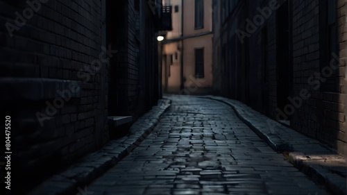 Dark empty street in old town. Cinematic Background Landscape.