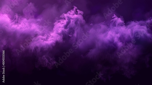 Clouds of magic smoke, fog, or powder splash effect. Modern illustration of purple mist, dust clouds, smog or smog.