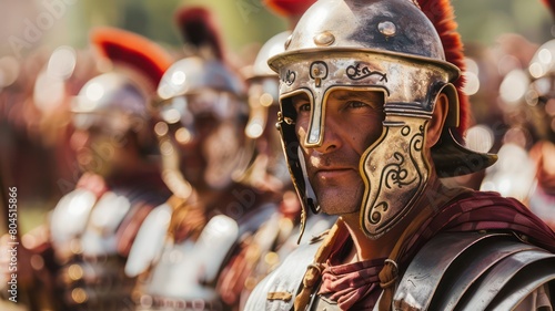 Historic roman army closeup created with Generative AI