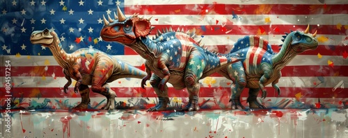 Dinosaurs are taking over America! These three velociraptors are leading the charge, and they're not going to stop until they've conquered the entire country.