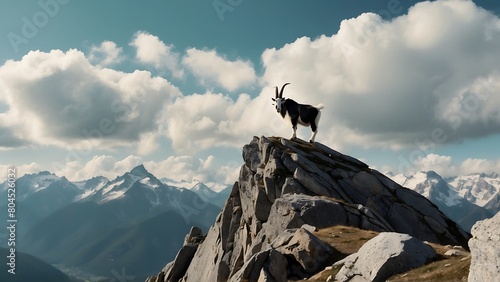 mountain goat on the top of a mountain