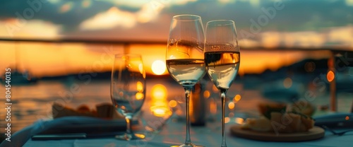 Sunset dinner cruise featuring regional cuisine and local wines , professional photography and light