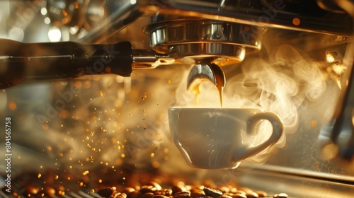Fresh Espresso in Ceramic Cup