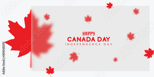 Canada independence day banner design with leaf and flag vector file 