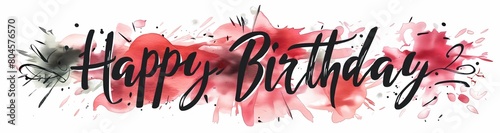 The phrase "Happy Birthday" drawn by hand, with black text on a white background, without any accompanying visuals.