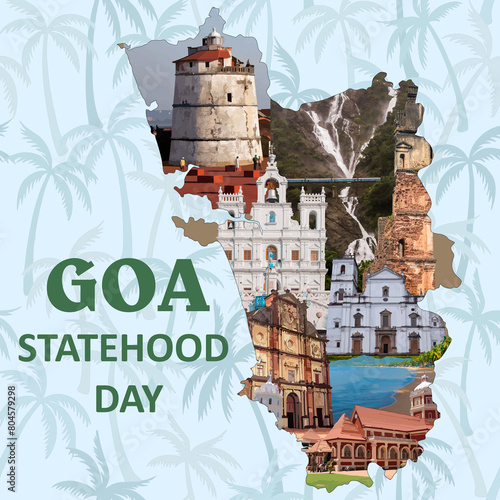 Goa Statehood Day 30 May Greetings, Illustration 
