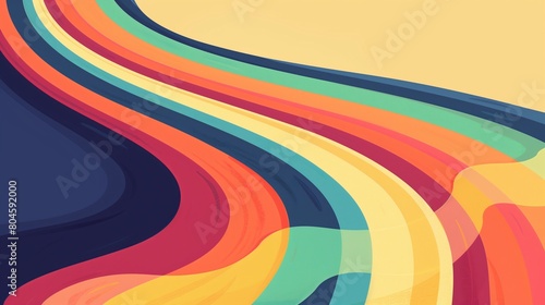 A colorful poster background like a winding rinbow.