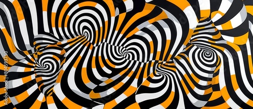 A hypnotic pattern of optical illusions and hidden shapes