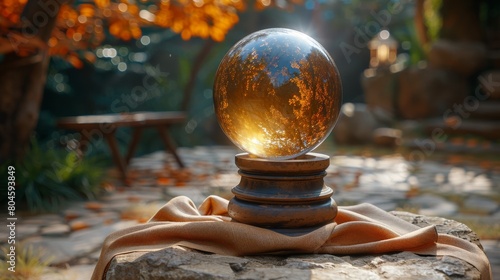It is a magic crystal ball with a fortune teller concept.