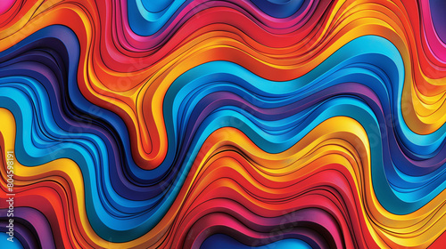 A colorful wave with a rainbow pattern