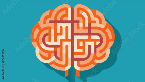 A graphic design of a maze within the shape of a brain symbolizing the complexities and challenges of living with an invisible disability like ADHD or. Vector illustration