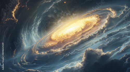 Glowing Spiral Galaxy in Outer Space