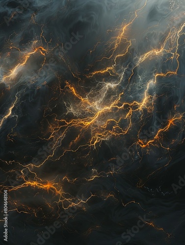 This high-definition electrical discharge wallpaper showcases intricate branching lightning bolt patterns, casting moody shadows and emitting glowing light trails. The evocative atmospheric