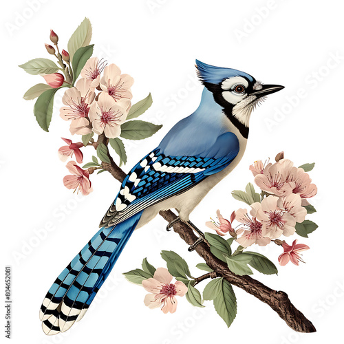 Modern Illustration of Blue Jay by Audubon