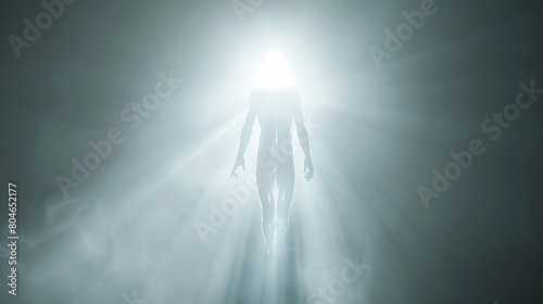 illuminated humanoid with lights background