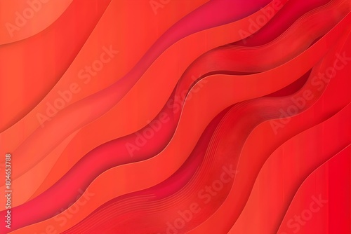 Red background, vector illustration, flat design, smooth lines, abstract shapes, curved shape elements, high contrast lighting, geometric abstraction, high resolution, professional photography, wide 