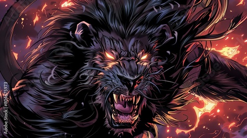 A wraith-like black lionman