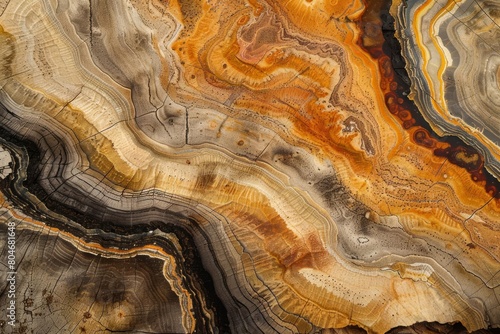 ancient artistry mesmerizing patterns and earthy hues within a fossilized wood slab showcasing the timeless beauty of the pacific northwest abstract photo