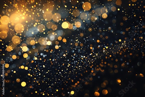 enchanting black and gold bokeh lights magical festive abstract background