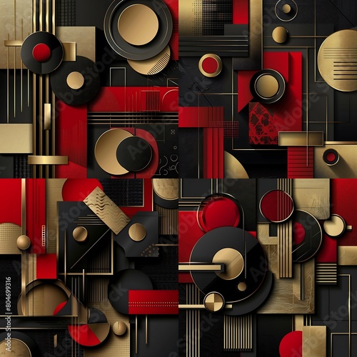 composition geometric background with red black gold abstract - Variations (Strong) by @Mujahid Khan (relaxed)