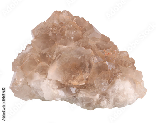 Baryte barium sulfate BaSO4 mineral stone isolated on white background. Mineralogy stones gem concept.