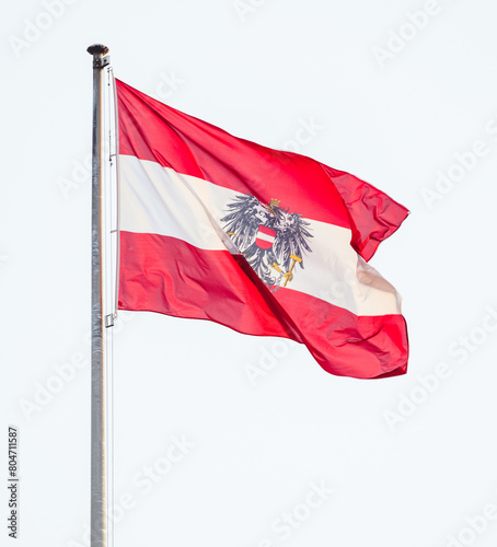 austrian flag in the wind