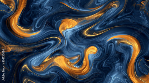 soft swirling patterns of midnight blue and gilded yellow, ideal for an elegant abstract background