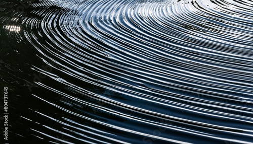 waves on a surface that resonates after impact modern illustration of ripples on black water