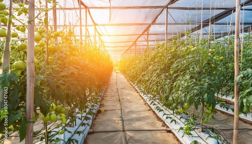 a farm full of tomato plants growing in sunlight