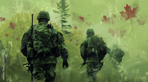 Canadian Soldiers Walking into the Distance