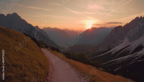 sunset trail in the julian alps
