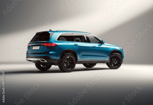 'view side car 3d suv white isolated illustration luxury vehicle auto power sport large silver utility offroad cross country render object transportation'