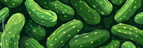 A playful, stylized depiction of pickled cucumbers, suitable for use in culinary publications, food packaging, and restaurant menus.