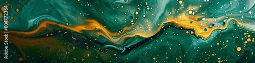 lively sprinkle of emerald green and gilded yellow, ideal for an elegant abstract background