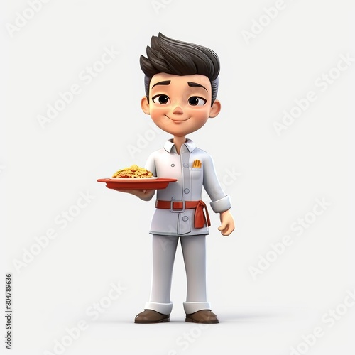 3D materials, various cartoon materials for waiters and service personnel