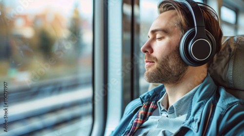 With noise-canceling headphones, business professionals create a focused work environment during their transit, tuning out distractions and staying immersed in their tasks