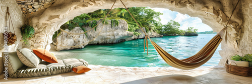 Hidden Cenote in Yucatan, Turquoise Waters Enclosed by Limestone Walls, Exotic Swimming Spot