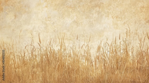 Ethereal Pastures: A Dreamlike Field of Tall Grass, Captured with a Grainy, Faded Aesthetic.