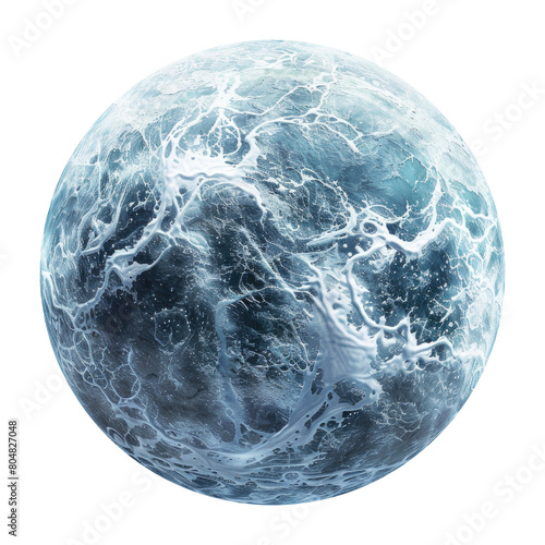 A water planet isolated on transparent background.