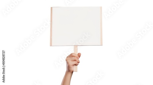 hand hold sign board isolated white background