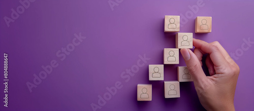 Human Resources and Talent Acquisition Strategy with Purple Background for HR and Recruitment concept.