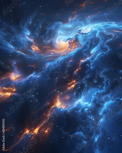 Luminous Celestial Nebula:Wispy Atomic Impressions in a Dreamlike Night Sky