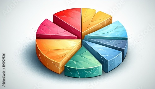 Colorful Business Insights: Abstract Pie Chart Representation"