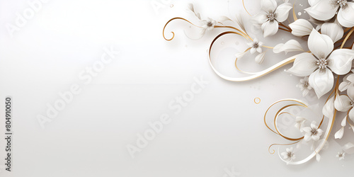 Simple white decorative arabesque ornament border abstract background 