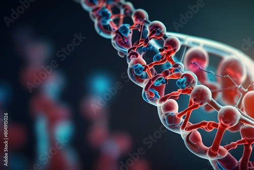 Abstract glowing DNA molecule The concept of genetic manipulation and genes Replacement of molecular research in genetics and biological sciences human biology and technology illustration