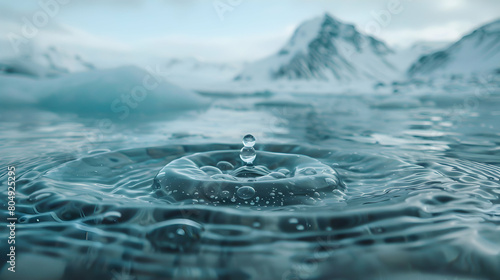 Glimpsing the Glacier: A Close-Up Capture of Climate Impact Through a Single Water Drop