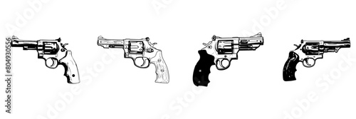 Black and white sketch of gun 