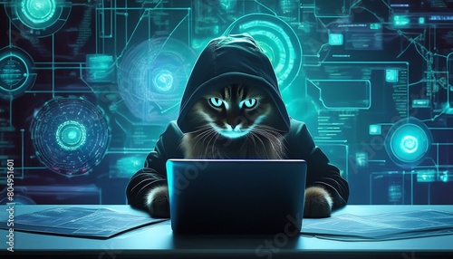 悪のデジタル帝国を支配する猫ハッカーの脅威