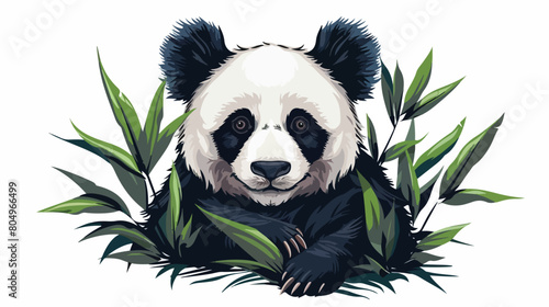 Happy panda design over white Vector stylee vector design